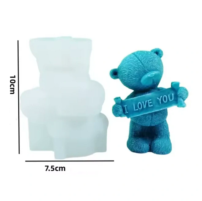 Silikonová forma na mýdlo a svíčky - Medvídek I LOVE YOU
